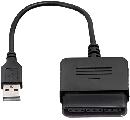 CABLEPELADO Adattatore Convertitore per Controller PS1 PS2 a PS3 o PC, Compatibile Con Sony PS1 PS2, Lunghezza 20 Cm, Nero