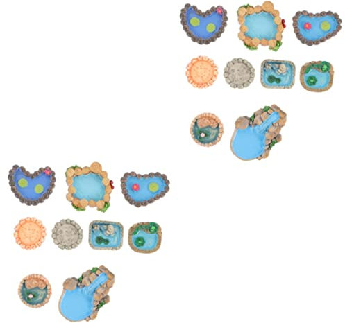 Anneome 18pezzi Decorazioni Miniature Per Piscina Decorazioni Artificiali Per Giardino Atmosfera Naturale e Colorata Per Paesaggi e Fontane Esterni