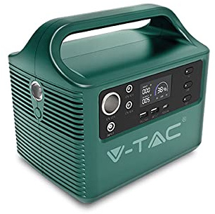 V-TAC Centrale Elettrica Portatile Power Station 2x 300W - Batteria di Accumulo 252Wh - Potenza Max 600W - AC:220V - Display LED - Ricarica con Pannello Fotovoltaico Opzionale o Alimentatore Corrente