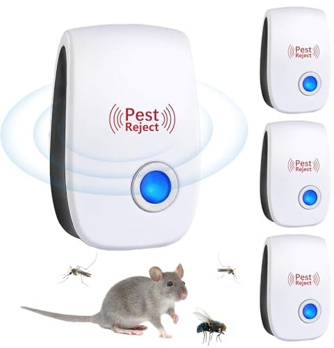 Ultraschall Schädlingsbekämpfer 4 Stück, Mückenschutz Ultraschall Schädlingsbekämpfer,Indoor Schädlingsbekämpfung, Innenräumen Repeller für Mücken, Motte,Mäuse,Spinnen,Kakerlaken