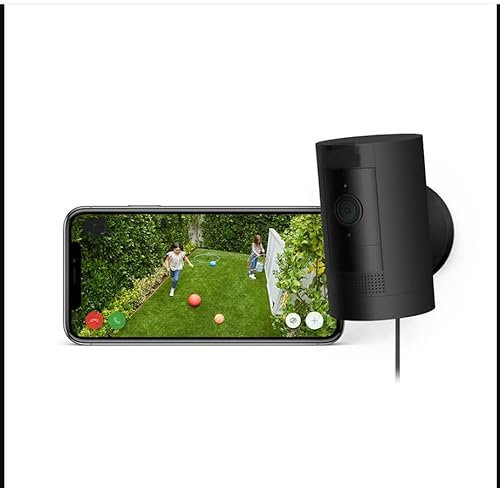 Outdoor Camera Plug-In (Stick Up Cam) | HD outdoor Security Camera with 1080p video, Two-Way Talk, Wifi, Works with Alexa | alternative to CCTV system | (by Ring)