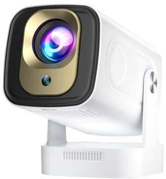 HY260pro Vidéoprojecteur 4K Smart Mini projecteur avec WiFi 6 Bluetooth 5.4 1080p Portable Rétroprojecteur avec Android TV,Rotation à 270°,Home Cinema Projecteur pour Chambre à Coucher en Plein