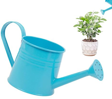 Regadera de plantas – Regadera de metal, jardín de 1 litro con boquilla larga, cubo de arreglo floral, jarrón de metal para jardinería interior y exterior