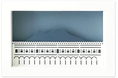 Cornice Napoli panoramica - Certosa di San Martino (formato 30 x 20 cm) - prodotto interamente realizzato a mano con la carta.