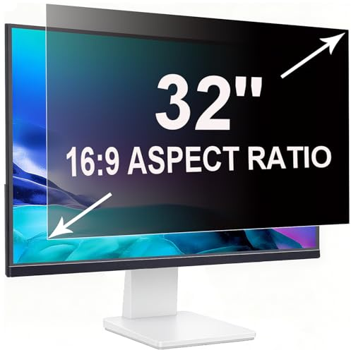 RUORD Pellicola Privacy 32 Pollici 16:9 (70.8x39.8cm) Monitor - Filtro Privacy Schermo Luce Blu & Anti-Riflesso, Rimovibile | Filtro Privacy per schermi PC Piatti e curvi