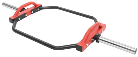 Trap Bar - Bilanciere esagonale, 142 cm, fino a 150 kg, barra olimpica per squat, peso morto (rosso)