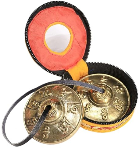 Instrumento de gong|Gong, Mantra Campanas tibetanas con estuche Platillos Tingsha Campanas de meditación 2.5 Instrumento para atención plena, yoga y sonido