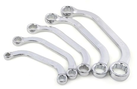 NEIQIUWING Set di 5 chiavi a cricchetto doppie a forma di U e chiavi a bussola a 12 spigoli per chiavi ad anello