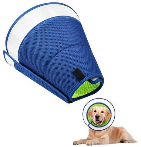 Chiluxendo Mjukt hundhalsband, justerbart hundhalsband, återhämtning kottar för husdjur, hundkonform andningsbar och bekväm, för skydd mot slickande och bitande, 4XL
