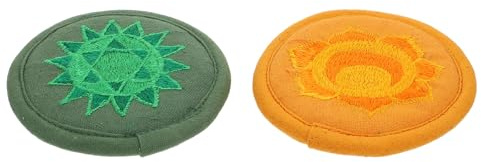 ifundom 2 Pezzi Cuscini Rotondi Ricamati per Ciotola Sonora Buddista in Cotone, Design Compatto e Facile da Trasportare, Accessori Religiosi per Meditazione e Pratiche Buddhiste