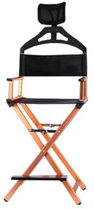 YGSGJSP Folding Director Chair Portable Folding Makeup Chair Professional Aluminum Cosmetic Artist Directors Painters With Headrests for camping(Rose Gpld)