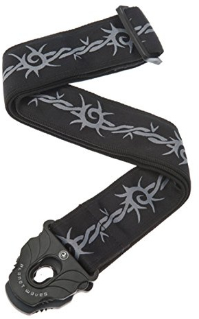 D'Addario Accessories Locking Guitar Strap - Guitar Accessories - Electric Guitar Strap, Acoustic Guitar Strap, Acoustic Electric Guitar Strap and Bass Guitar Strap - Barbed Wire