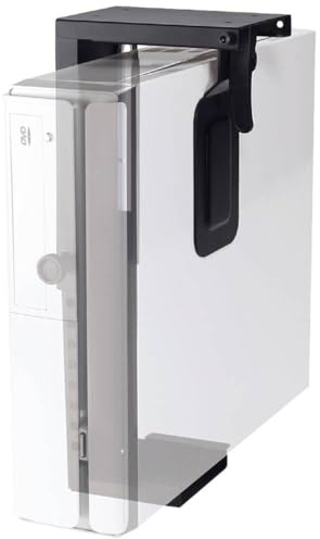 Newstar CPU-D075BLACK Under Desk PC Mount (Suitable PC Dimensions - Height: 20-36 cm / Width: 5-10 cm) - Black