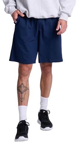 Russell Athletic Short Cotton Performance Baseline pour Homme, Bleu Marine, XXXL (US Taille), Bleu Marine, 4X-Large