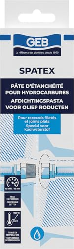GEB Spatex Pâte d'étanchéité pour hydrocarbures. Joints plats/raccords filetés - Tube 125 ml