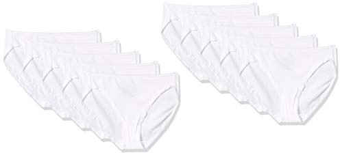 Amazon Essentials Women's Korta underkläder i bomull med höga ben (finns i plusstorlek), Pack of 10, Vit, M