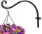 Garden Mile® 16'' Hanging Basket Hook Garden Flower Basket Hanger Outdoor Forge Hook for Bird Feeders Decorative Plant Hanger for Solar Lights & Wind Chimes Wall Mounted Bracket
