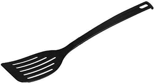 Fackelmann Schlitzwender Nero – Hitzebeständiger Kunststoffwender, 320x66x12mm, Spülmaschinenfest, Schwarz, Made in Germany