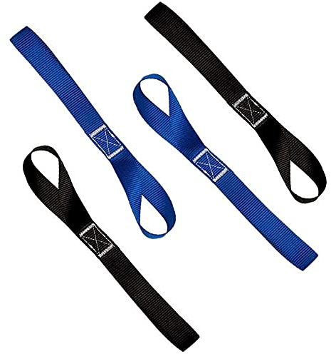 Sangles d'arrimage à Boucle Souple, Boucles pour Moto, Voiture, Camion, Bateau, UTV, VTT, TV, Dirt Bikes, remorque sécurisée, équipement de pelouse et de Jardin. (Paquet de 4)