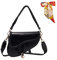 Vintage Satteltasche für Damen 90er Jahre Retro Kleine Retro Saddle Bag mit Reißverschluss Pu-Leder Umhängetasche Lässige Multifunktions Crossbody Handtasche für Alltag, Party, Geschenk (Schwarz- S)