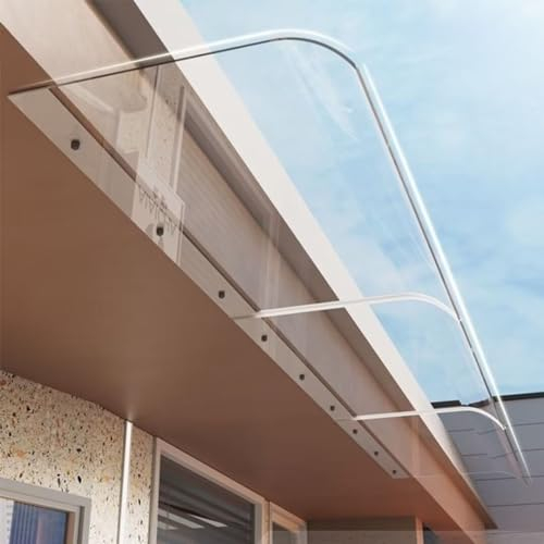 Vordach für Haustür, Vordach Polycarbonat, Überdachung Haustür, Transparent Pultvordach für DraußEn Terrasse,Balkon,Garten,Kellertreppe,Hauseingang,50x120cm