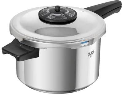 Kuhn Rikon Pressure Cooker Duromatic Neo 5L/22cm Food Steamer with Long Handle. Multi Cooker Hotpot with Auto Lock Lid. Stainless Steel Pot. Instant Cook Pot – 10 Year Kuhn Rikon Cookware Guarantee