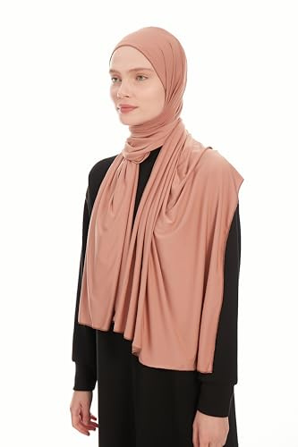 Hijab Scarf for Women - Jersey Hijab Head Scarf - Muslim Headscarf - Headwrap for women, Hijabs Scarves – Premium Jersey Quality 180x70 cm Cocoa