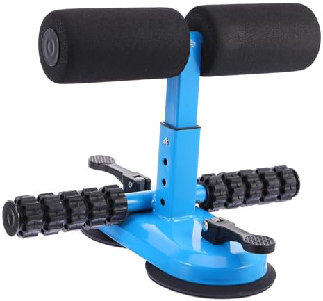 MILISTEN Aufsitzmaschine abdominaltrainer abdomen trainer Sit-Up Bodenstange Core-Trainer Ständer fitnessgeräte Unterstützung für Bauchkrümmungen einstellbare Crunches-Hilfe Metall Blue