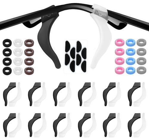16 Pairs Anti Slip Glasses Accessories, Eyeglasses Retainers Silicone Glasses Temple Holders, Eyeglasses Ear Grips Protectors, Glasses Grips Behind Ears for Reading Eyeglasses Sunglasses