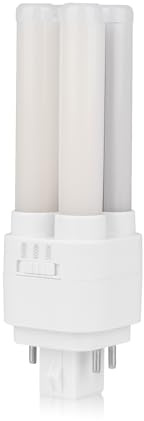 Bright Source LED PL-C Retrofit Compact Bulb, CFL Replacement, G24 4-Pin Socket Base, 8W, 960lm, IP44, 3CCT Adjustable Light Colour 3000K 4000K 6000K, for Direct Mains Installation Only