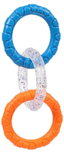 WJnflQN Anillos de perro masticar un juguete, juguete de tirada de perro,3 anillos fuera de juguetes para perros - Juego de mordida interactivo, Teether al aire libre, equipo de ejercicio, promueve