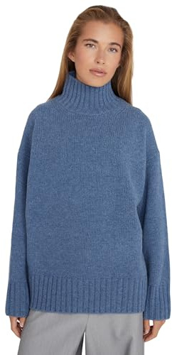 Style & Republic Maglione da donna oversize in 90% lana merino, 10% cashmere, morbido maglione boxy | caldo ed elegante per autunno e inverno, blu Melange, S