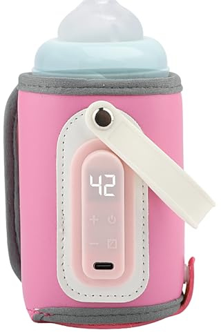 Calentador de leche portátil – Aislamiento de calentamiento rápido, espumador de leche USB y vapor, diseño compacto y ligero, de calentador de botella ajustable con pantalla LCD fabricada con