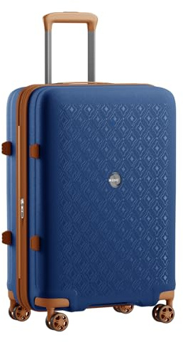 Kono Expandable Large 28 Hard Shell Suitcase with Cup Holder | Polypropylene Lightweight Luggage, Water Resistant, 4 Silent Wheels, TSA Lock, Check-in Luggage for Family, Long Trip