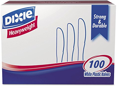 Dixie 7.5 Heavy-Weight Polystyrene Plastic Knife by GP PRO (Georgia-Pacific), White, KH207CT, 1,000 Count (100 Knives Per Box, 10 Boxes Per Case)