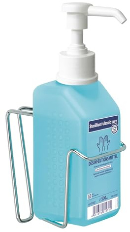 HARTMANN 9751000 BODE Eurodispenser 3 Spender Halterung mit Geradem Bügel aus Edelstahl für Betten, für 500ml BODE Flasche