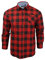 Brave Soul Mens JackD Long Sleeve Check Shirt - Red -Black-X-Large
