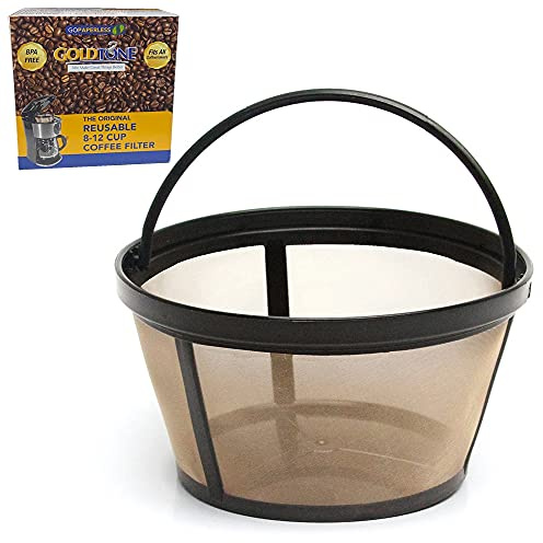 GOLDTONE Reusable 8-12 Cup Basket Coffee Filter fits Mr. Coffee Makers and Brewers, Replaces your Paper Coffee Filters, BPA Free
