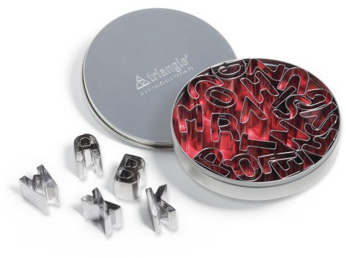 triangle 90 850 26 08 Lot de 26 emporte-pièces lettres en acier inoxydable pour légumes, fromage, fondant