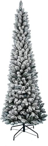 Albero di Natale Slim Pino Innevato 180CM Superfolto Realistico Apertura Ombrello 66cm diametro (Innevato)