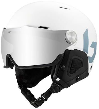 bollé Might Visor | Ski-Helm mit integrierter Visier | Hochfeste ABS-Schutzkappe | Optimale Belüftung | Abnehmbare Ohrpolster | Anti-Beschlag- und Kratzschutz