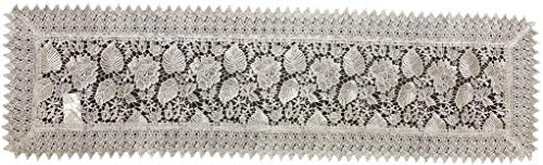 EUROSTYLE Set centrino Runner Striscia corredo da Tavolo Intagliato in Pizzo Macrame Art. alfiere in Poliestere (Striscia Runner, Panna)