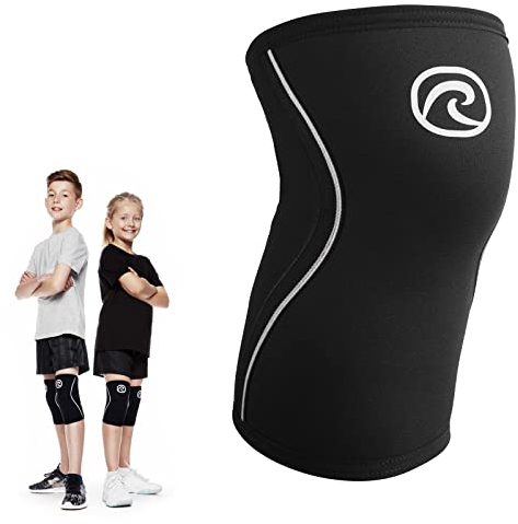 Rehband Kniebandage Kinder aus 5mm SBR/Neopren, Bandage Knie für Mädchen & Jungs, Kompressions-Bandage für Sport: Fußball, Tennis oder Laufen, Farbe:Schwarz, Größe:M
