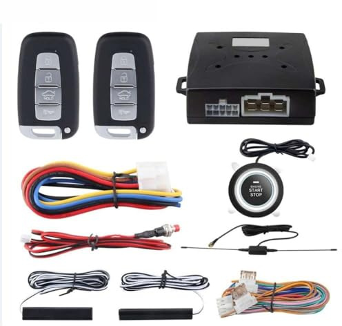 Car Keyless Entry System PKE Mode Remote Control Intelligent Alarm System Central Locking Engine Start and Stop Button Universal for 12V Cars
