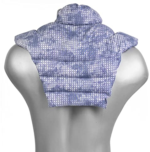 Nackenhörnchen HWS - Nacken + Schultern + Rücken - Traubenkernkissen - Nackenkissen Wärmekissen Farbe: used-look grau-blau