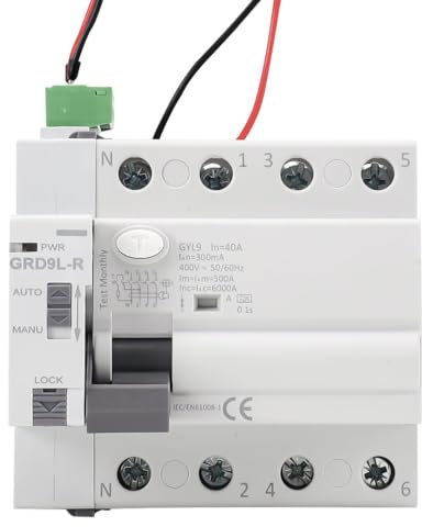 Interruptor Diferencial Auto Rearmable Superinmunizado Trifásico 4P (3P+N) 40A 300mA 6Ka. Rearme Automático Clase A Super Inmunizado. INCLUYE CABLES DE CONEXIÓN. 4P 40A 300mA