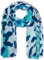 styleBREAKER Damen Schal mit buntem Leoparden Animal Print Muster, Leichtes großes Tuch mit kurzen Fransen 01016225, Farbe:Türkis-Blau