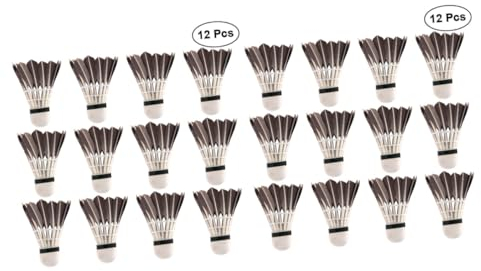 Kisangel 24 STK Badminton Federball bälle federballspiel Federball-Set Federball mit Federn Federball für Fortgeschrittene batminton-bälle hohe Federbälle Dauerhaft Gänsefedern