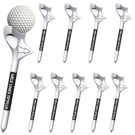 GALAMAX 10 Pcs Golf Tees, Durable 10° Golf Tees Plastic, Personalised Low Resistance Golf Tee and Increase Distance Golf Accessories