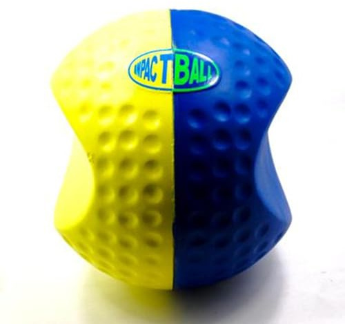 Impact Ball - Hjälp för golfswingtränare – stor (blå/gul) – perfekt för din golfgunga, förbättra golfprestanda och sänka dina poäng!